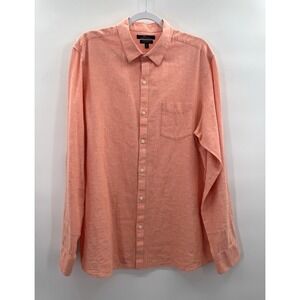 Marc Anthony Linen Shirt XL Slim Fit Button Down Breathable Beach Wedding Guest